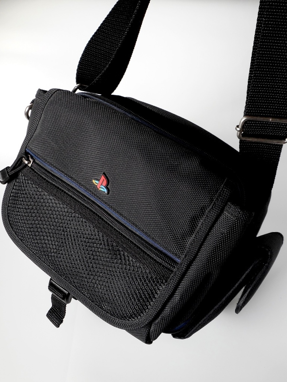 VTG Sony Playstation PS1 Black Game Carrying Case Travel Bag w Strap Gamer XLNT